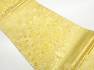 孔雀模様織出し袋帯